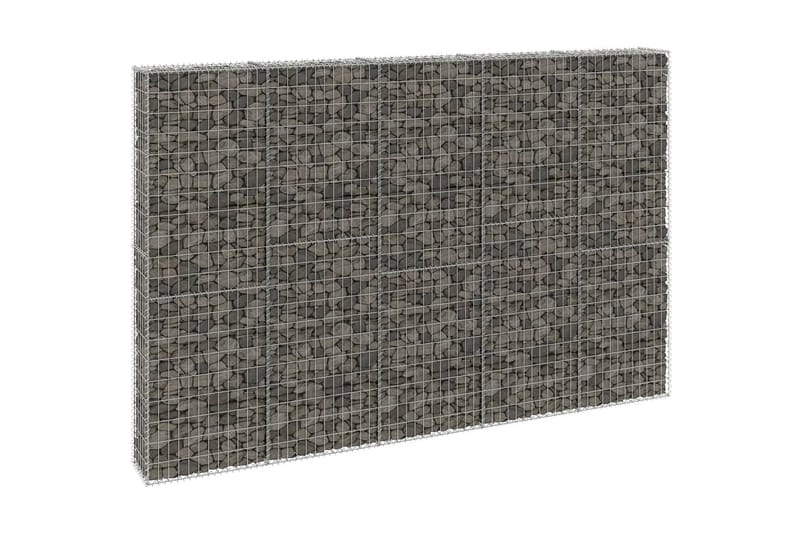 Gabion-kivikori kansilla galvanoitu teräs 300x30x200 cm - Hopea - Kivikori