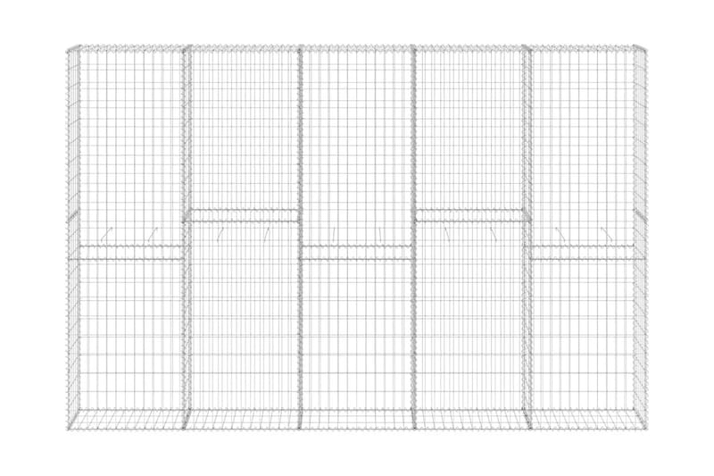 Gabion-kivikori kansilla galvanoitu teräs 300x30x200 cm - Hopea - Kivikori