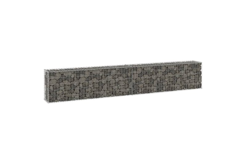 Gabion-kivikori kansilla galvanoitu teräs 300x30x50 cm - Hopea - Talo & remontointi - Näkösuojat & aitaukset - Muuri - Kivikori