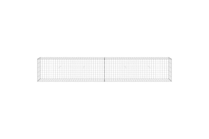 Gabion-kivikori kansilla galvanoitu teräs 300x30x50 cm - Hopea - Talo & remontointi - Näkösuojat & aitaukset - Muuri - Kivikori