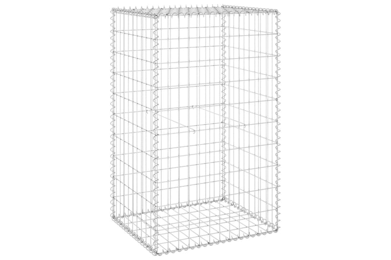 Gabion-kivikori kansilla galvanoitu teräs 60x50x100 cm - Hopea - Talo & remontointi - Näkösuojat & aitaukset - Muuri - Kivikori