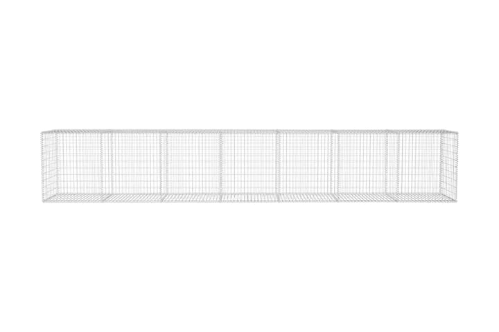 Gabionseinä kannella galvanoitu teräs 600x50x100 cm - Hopea - Kivikori