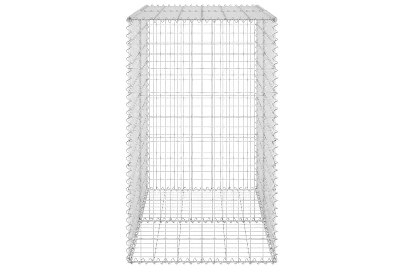 Gabion-kivikori kansilla galvanoitu teräs 100x60x100 cm - Hopea - Talo & remontointi - Näkösuojat & aitaukset - Muuri - Kivikori