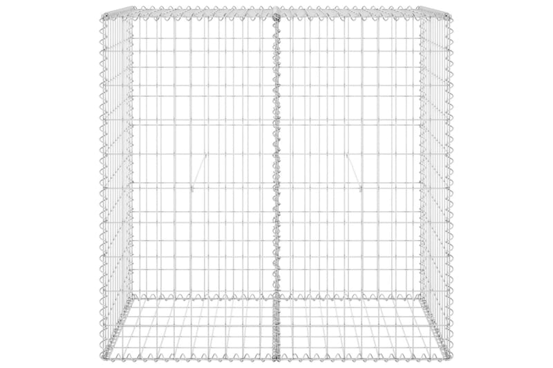 Gabion-kivikori kansilla galvanoitu teräs 100x60x100 cm - Hopea - Talo & remontointi - Näkösuojat & aitaukset - Muuri - Kivikori