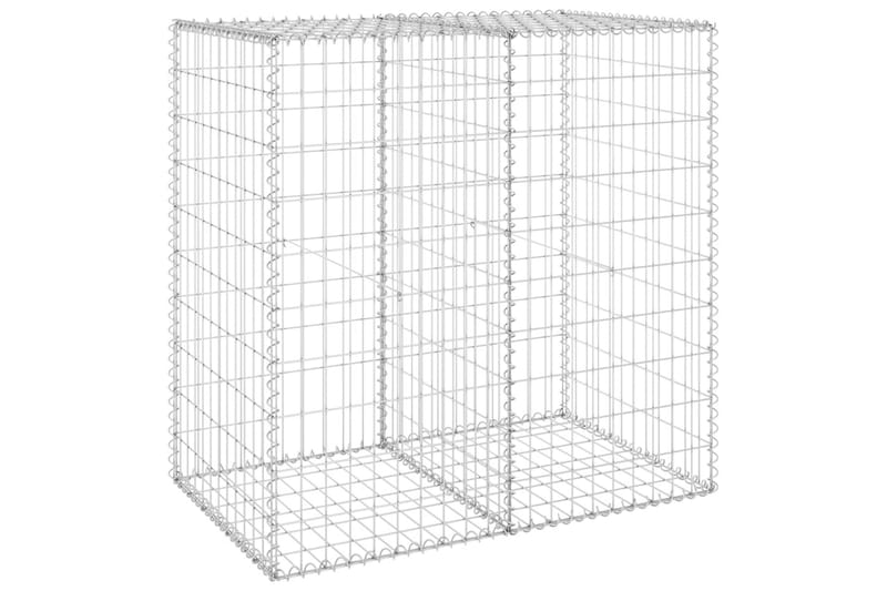 Gabion-kivikori kansilla galvanoitu teräs 100x60x100 cm - Hopea - Talo & remontointi - Näkösuojat & aitaukset - Muuri - Kivikori