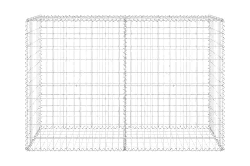 Gabion-kivikori kansilla galvanoitu teräs 150x60x100 cm - Hopea - Talo & remontointi - Näkösuojat & aitaukset - Muuri - Kivikori