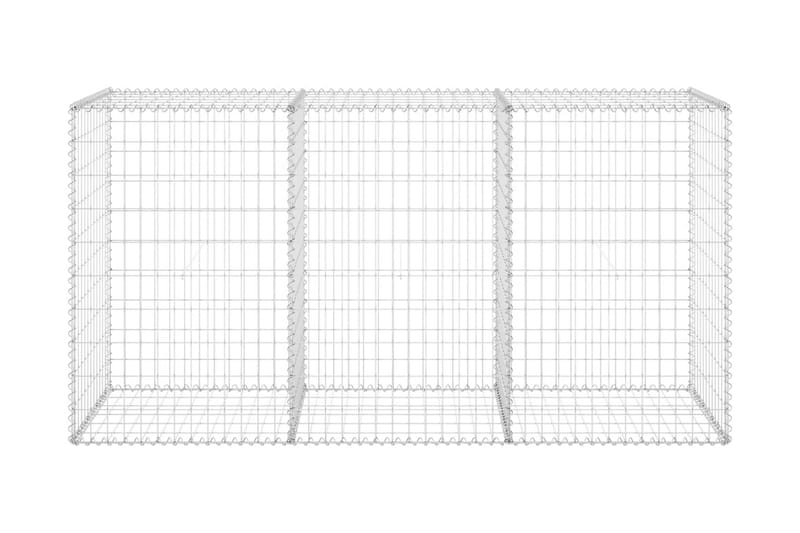 Gabion-kivikori kansilla galvanoitu teräs 200x60x100 cm - Hopea - Talo & remontointi - Näkösuojat & aitaukset - Muuri - Kivikori