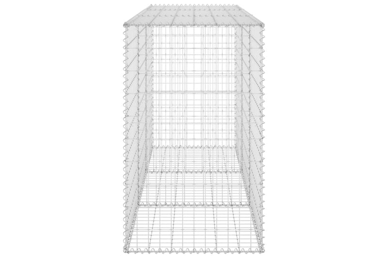 Gabion-kivikori kansilla galvanoitu teräs 200x60x100 cm - Hopea - Talo & remontointi - Näkösuojat & aitaukset - Muuri - Kivikori