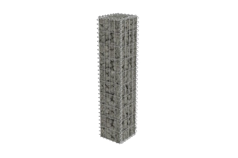 Gabion-kivikori kansilla galvanoitu teräs 20x20x100 cm - Hopea - Talo & remontointi - Näkösuojat & aitaukset - Muuri - Kivikori