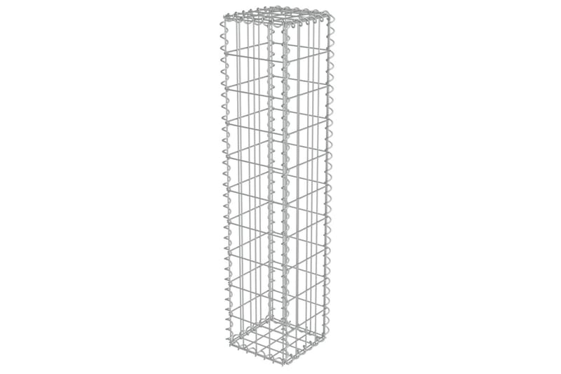 Gabion-kivikori kansilla galvanoitu teräs 20x20x100 cm - Hopea - Talo & remontointi - Näkösuojat & aitaukset - Muuri - Kivikori
