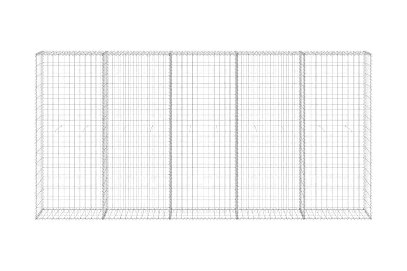 Gabion-kivikori kansilla galvanoitu teräs 300x30x150 cm - Hopea - Talo & remontointi - Näkösuojat & aitaukset - Muuri - Kivikori