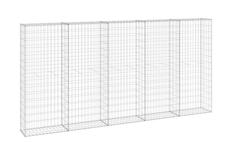 Gabion-kivikori kansilla galvanoitu teräs 300x30x150 cm - Hopea - Talo & remontointi - Näkösuojat & aitaukset - Muuri - Kivikori