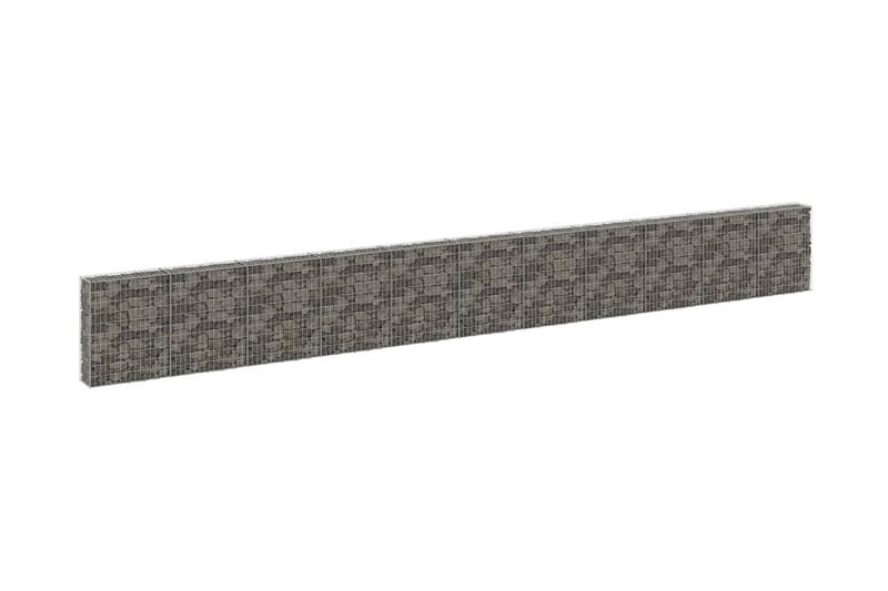 Gabion-kivikori kansilla galvanoitu teräs 900x30x100 cm - Hopea - Talo & remontointi - Näkösuojat & aitaukset - Muuri - Kivikori