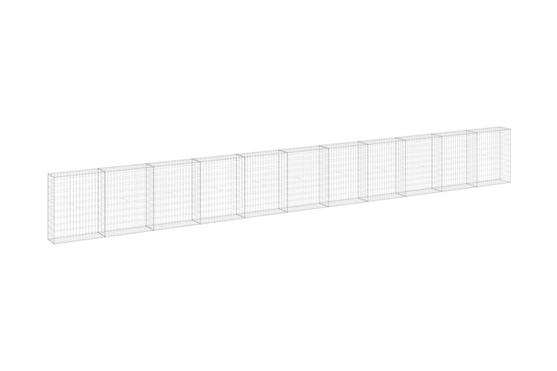 Gabion-kivikori kansilla galvanoitu teräs 900x30x100 cm - Hopea - Talo & remontointi - Näkösuojat & aitaukset - Muuri - Kivikori