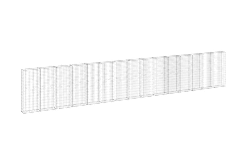 Gabion-kivikori kansilla galvanoitu teräs 900x30x150 cm - Hopea - Talo & remontointi - Näkösuojat & aitaukset - Muuri - Kivikori