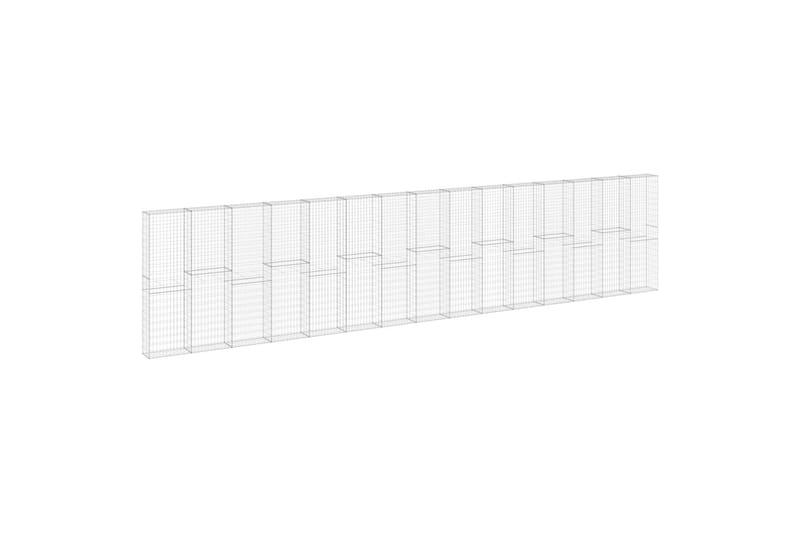 Gabion-kivikori kansilla galvanoitu teräs 900x30x200 cm - Hopea - Talo & remontointi - Näkösuojat & aitaukset - Muuri - Kivikori