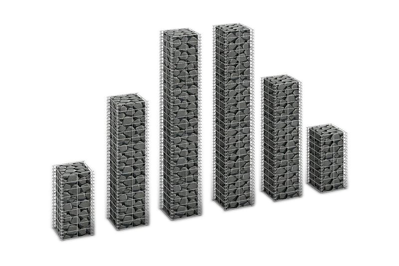 Gabion-/kivikorisarja 6 kpl galvanoitu vaijeri - Talo & remontointi - Näkösuojat & aitaukset - Muuri - Kivikori