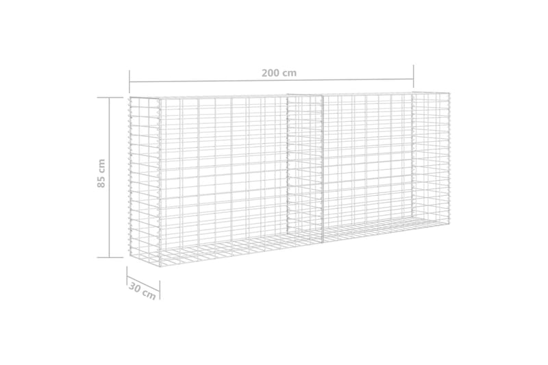Gabion/kivikori galvanoitu teräs 85x30x200 cm - Hopea - Talo & remontointi - Näkösuojat & aitaukset - Muuri - Kivikori