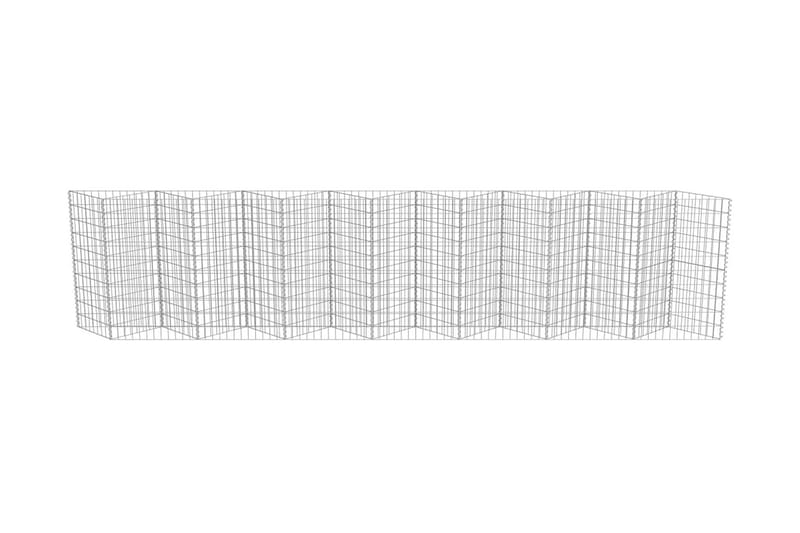 Gabionseinä galvanoitu teräs 450x30x100 cm - Hopea - Talo & remontointi - Näkösuojat & aitaukset - Muuri - Kivikori