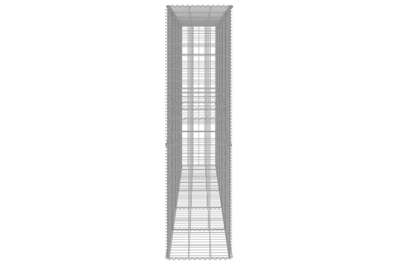 Gabionseinä kannella galvanoitu teräs 300x50x200 cm - Hopea - Talo & remontointi - Näkösuojat & aitaukset - Muuri - Kivikori
