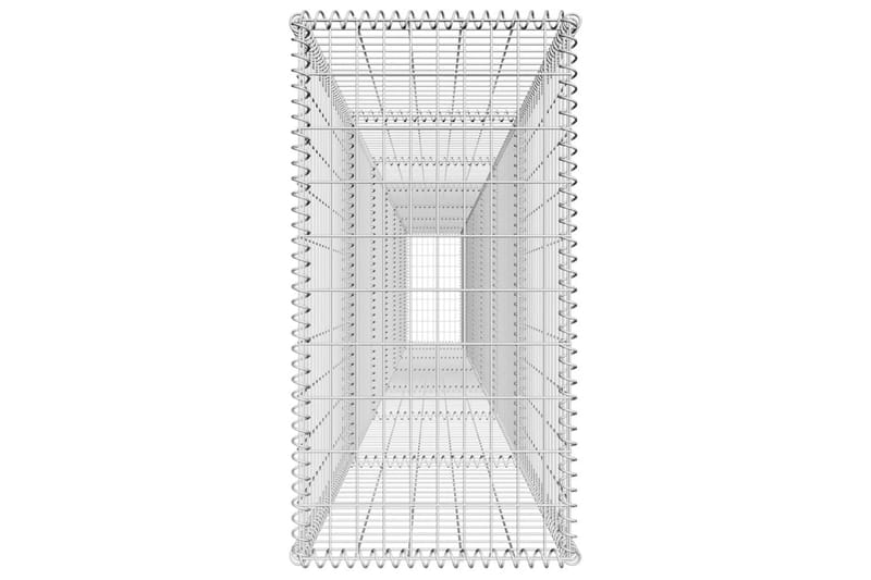 Gabionseinä kannella galvanoitu teräs 600x50x100 cm - Hopea - Talo & remontointi - Näkösuojat & aitaukset - Muuri - Kivikori