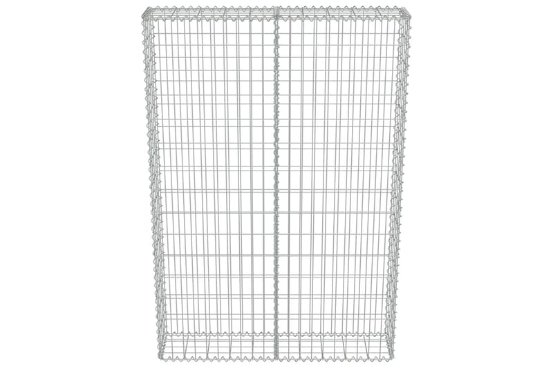 Gabionseinä kansilla galvanoitu teräs 100x20x150 cm - Hopea - Talo & remontointi - Näkösuojat & aitaukset - Muuri - Kivikori