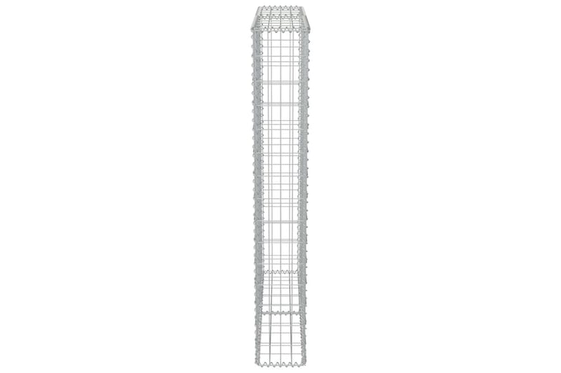 Gabionseinä kansilla galvanoitu teräs 100x20x150 cm - Hopea - Talo & remontointi - Näkösuojat & aitaukset - Muuri - Kivikori