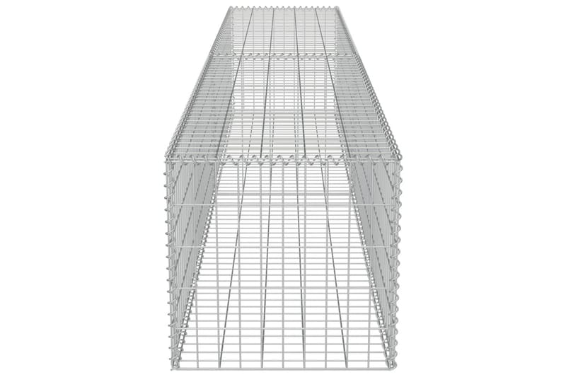 Gabionseinä kansilla galvanoitu teräs 300x50x50 cm - Hopea - Talo & remontointi - Näkösuojat & aitaukset - Muuri - Kivikori