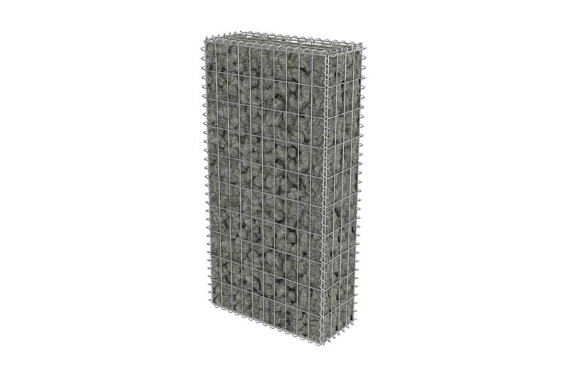 Gabionseinä kansilla galvanoitu teräs 50x20x100 cm - Hopea - Talo & remontointi - Näkösuojat & aitaukset - Muuri - Kivikori