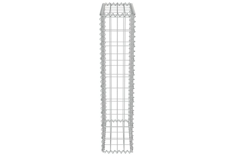 Gabionseinä kansilla galvanoitu teräs 50x20x100 cm - Hopea - Talo & remontointi - Näkösuojat & aitaukset - Muuri - Kivikori
