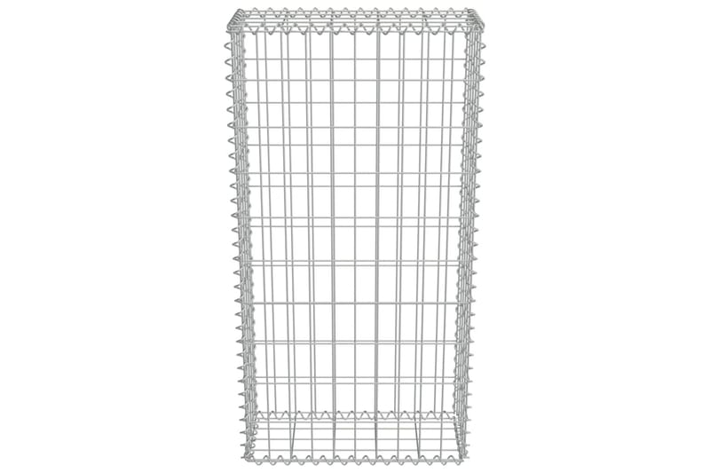 Gabionseinä kansilla galvanoitu teräs 50x20x100 cm - Hopea - Talo & remontointi - Näkösuojat & aitaukset - Muuri - Kivikori