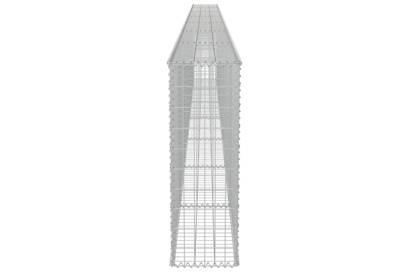 Gabionseinä kansilla galvanoitu teräs 600x30x100 cm - Hopea - Talo & remontointi - Näkösuojat & aitaukset - Muuri - Kivikori