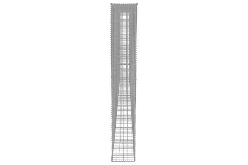 Gabionseinä kansilla galvanoitu teräs 600x30x200 cm - Hopea - Talo & remontointi - Näkösuojat & aitaukset - Muuri - Kivikori