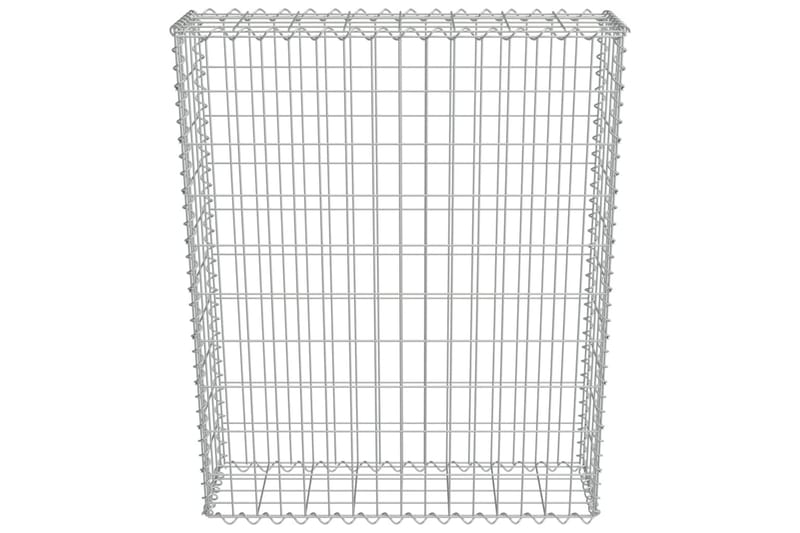 Gabionseinä kansilla galvanoitu teräs 80x20x100 cm - Hopea - Talo & remontointi - Näkösuojat & aitaukset - Muuri - Kivikori
