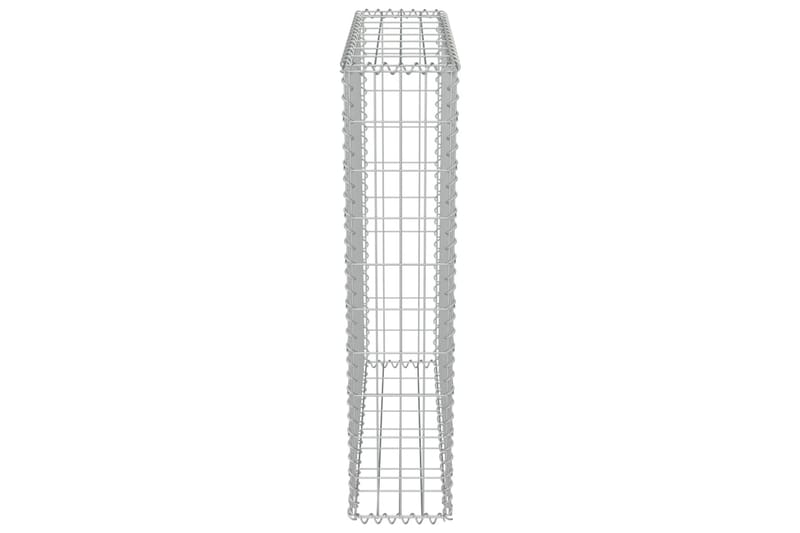 Gabionseinä kansilla galvanoitu teräs 80x20x100 cm - Hopea - Talo & remontointi - Näkösuojat & aitaukset - Muuri - Kivikori