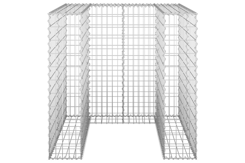 Gabionseinä roska-astioille galvanoitu teräs 110x100x110 cm - Hopea - Talo & remontointi - Näkösuojat & aitaukset - Muuri - Kivikori