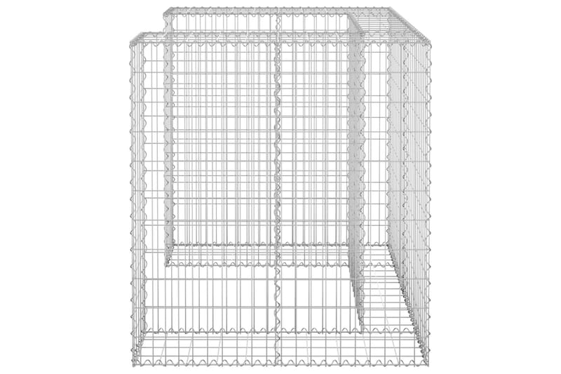 Gabionseinä roska-astioille galvanoitu teräs 110x100x110 cm - Hopea - Talo & remontointi - Näkösuojat & aitaukset - Muuri - Kivikori