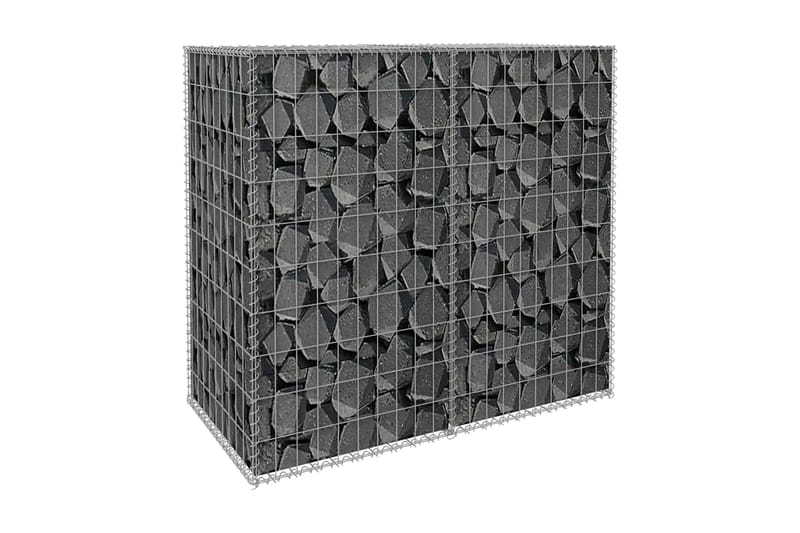 Kivikori galvanoitu teräs 100x50x100 cm - Hopea - Talo & remontointi - Näkösuojat & aitaukset - Muuri - Kivikori