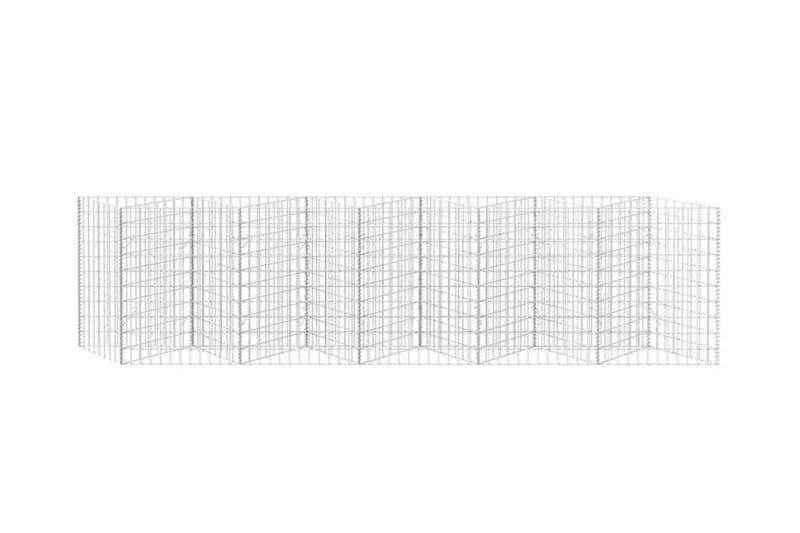 Kivikori galvanoitu teräs 300x30x100 cm - Hopea - Talo & remontointi - Näkösuojat & aitaukset - Muuri - Kivikori