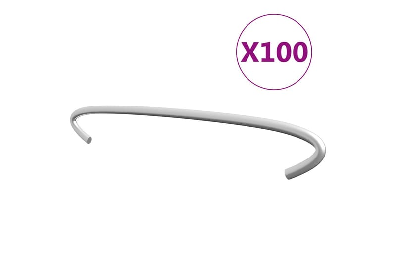 Kivikorien koukut 100 kpl galvanoitu teräs 20 cm - Hopea - Talo & remontointi - Näkösuojat & aitaukset - Muuri - Kivikori