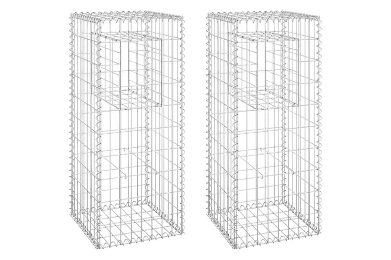 Kivikoripylväät 2 kpl 40x40x100 cm rauta - Talo & remontointi - Näkösuojat & aitaukset - Muuri - Kivikori