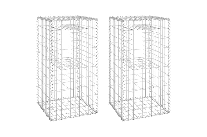 Kivikoripylväät 2 kpl 50x50x100 cm rauta - Talo & remontointi - Näkösuojat & aitaukset - Muuri - Kivikori