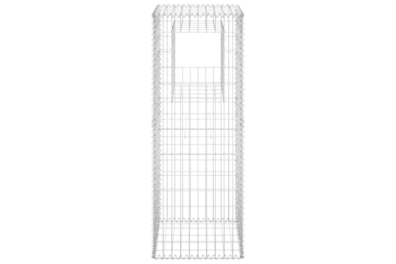Kivikoripylväät 2 kpl 50x50x140 cm rauta - Hopea - Talo & remontointi - Näkösuojat & aitaukset - Muuri - Kivikori