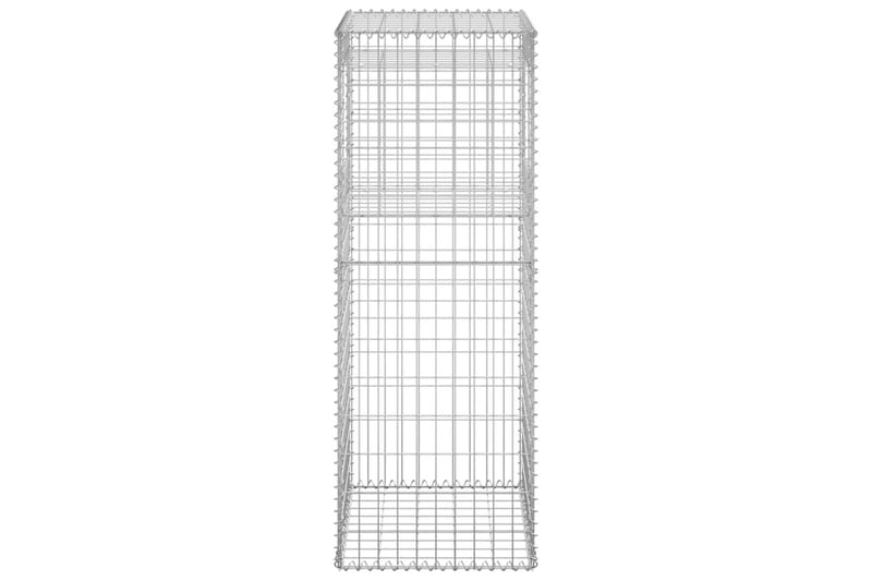 Kivikoripylväät 2 kpl 50x50x140 cm rauta - Hopea - Talo & remontointi - Näkösuojat & aitaukset - Muuri - Kivikori