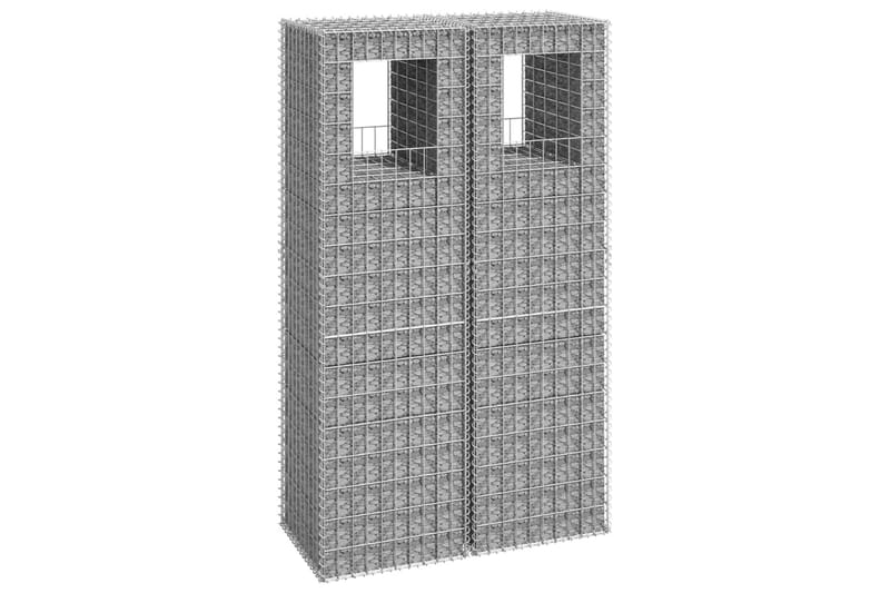 Kivikoripylväät 2 kpl 50x50x180 cm rauta - Talo & remontointi - Näkösuojat & aitaukset - Muuri - Kivikori