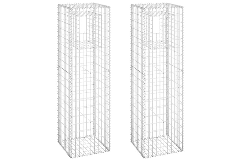 Kivikoripylväät 2 kpl 50x50x180 cm rauta - Talo & remontointi - Näkösuojat & aitaukset - Muuri - Kivikori