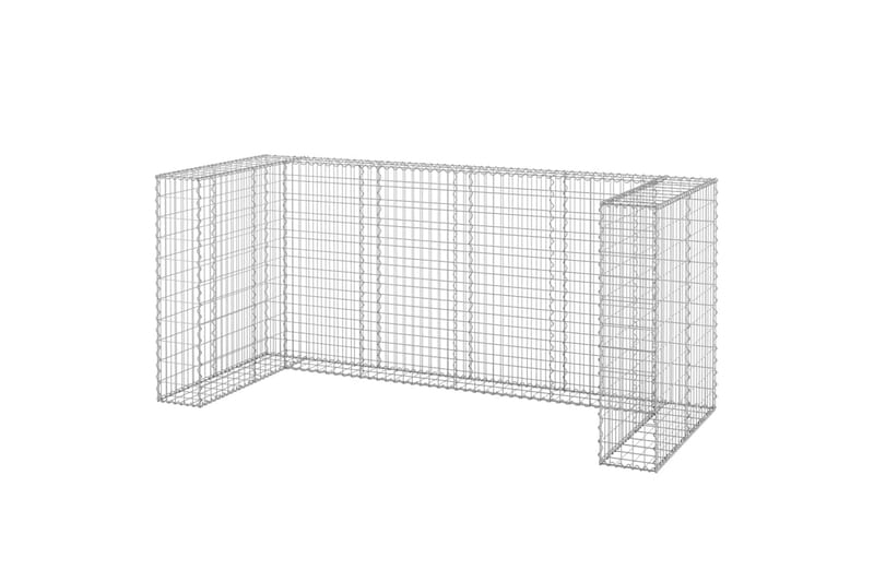 Kivikoriseinä roska-astioille galvanoitu teräs 250x100x110 c - Hopea - Talo & remontointi - Näkösuojat & aitaukset - Muuri - Kivikori