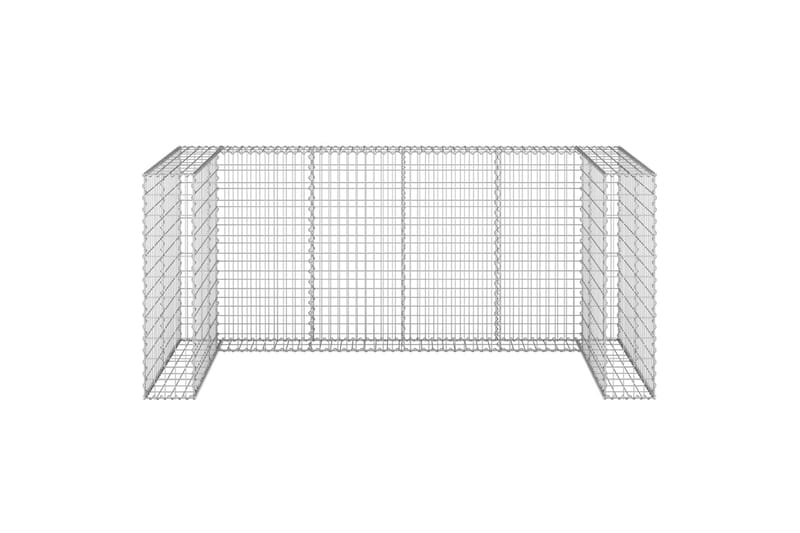Kivikoriseinä roska-astioille galvanoitu teräs 250x100x110 c - Hopea - Talo & remontointi - Näkösuojat & aitaukset - Muuri - Kivikori