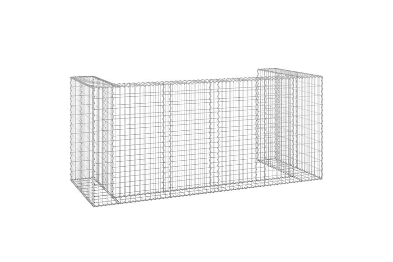 Kivikoriseinä roska-astioille galvanoitu teräs 250x100x110 c - Hopea - Talo & remontointi - Näkösuojat & aitaukset - Muuri - Kivikori