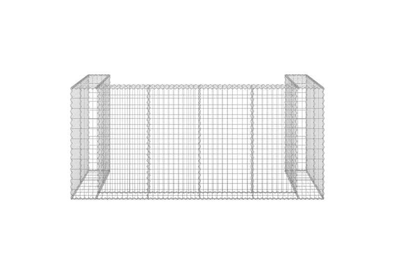 Kivikoriseinä roska-astioille galvanoitu teräs 250x100x110 c - Hopea - Talo & remontointi - Näkösuojat & aitaukset - Muuri - Kivikori